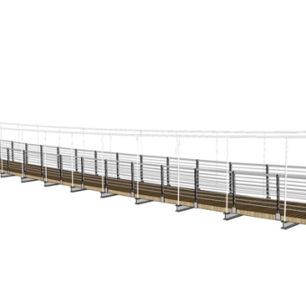 现代廊桥su模型