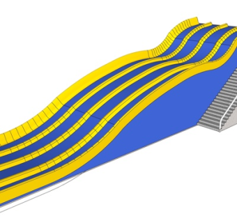 现代儿童滑梯游乐设施su模型