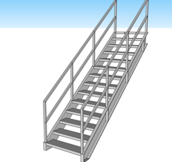 现代金属楼梯su模型