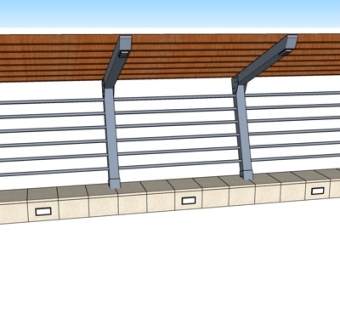 现代廊架su模型