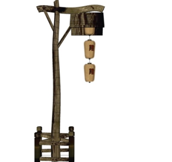 中式实木路灯su模型