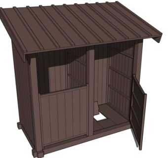 新中式实木公厕su模型