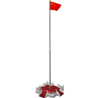 现代升旗台su模型