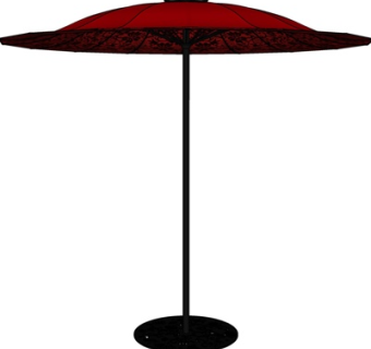 现代遮阳伞su模型