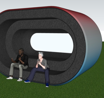 现代实木公用椅su模型