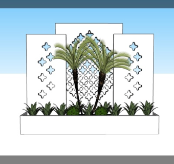 现代绿植景观树su模型