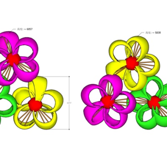现代花朵雕塑小品su模型