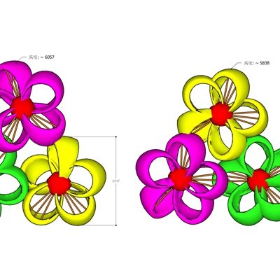 现代花朵雕塑小品su模型