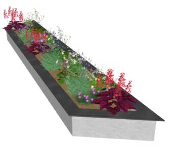 现代绿植花坛su模型