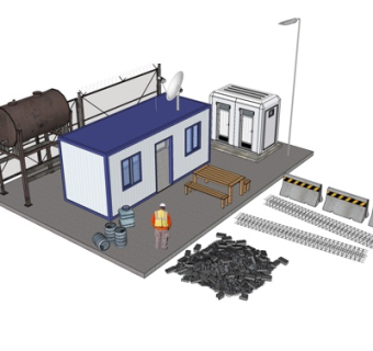 现代集装箱房su模型