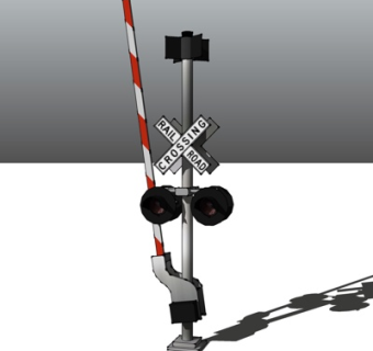 工业风金属拦车杆su模型