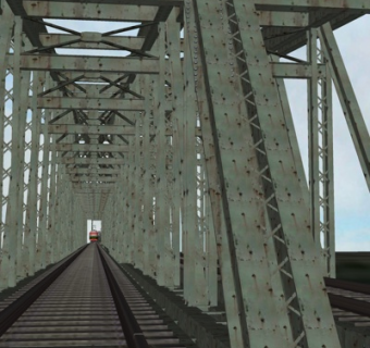 工业风火车轨道su模型