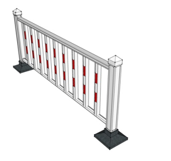 现代金属防护栏su模型