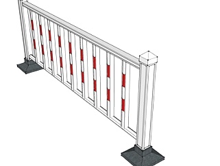 现代金属防护栏su模型