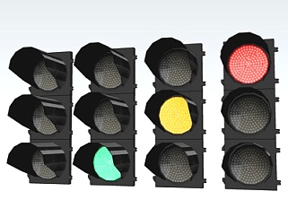 现代道路交通信号灯su模型