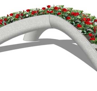 现代花圃su模型