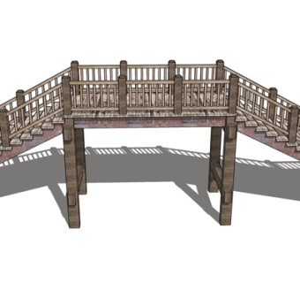 现代木质桥梁su模型