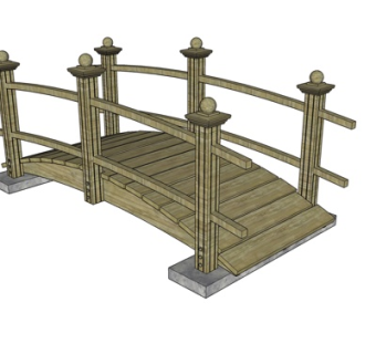 现代木桥su模型