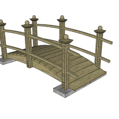 现代木桥su模型