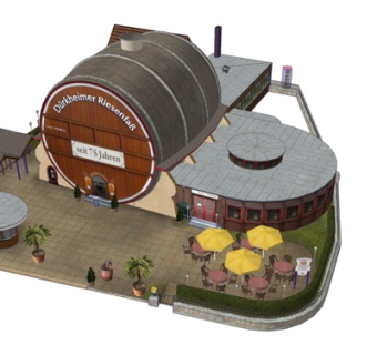 工业风酒吧外观su模型