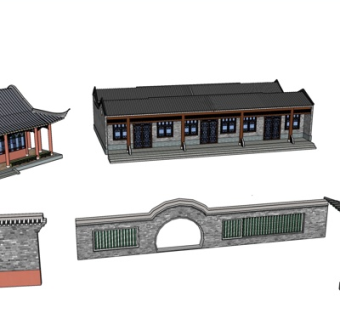 中式古建阁楼su模型