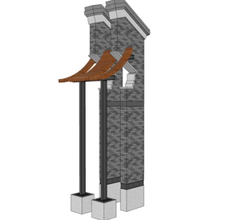 新中式马头墙su模型