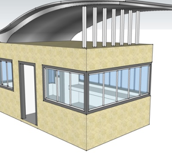 现代门卫室su模型