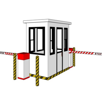 现代门卫室su模型