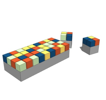 现代积木玩具su模型