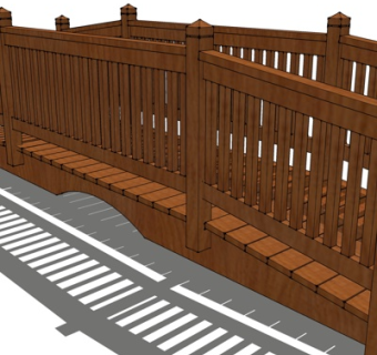 现代木桥su模型