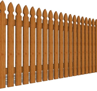 现代木质护栏su模型