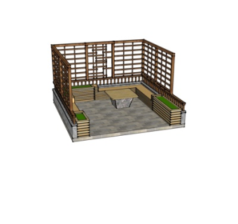 现代户外休闲桌椅su模型