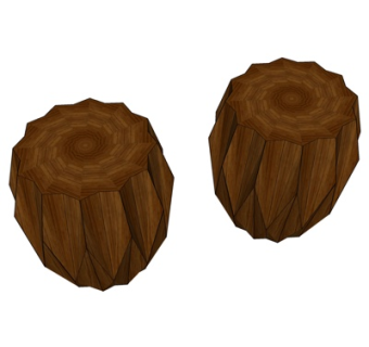 现代树桩凳子su模型