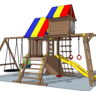 现代儿童滑梯su模型