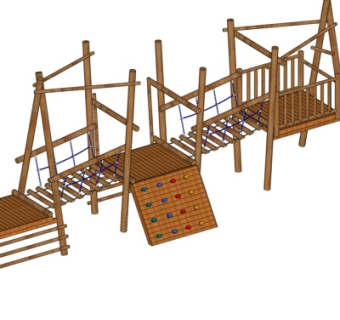 现代儿童游乐设施su模型