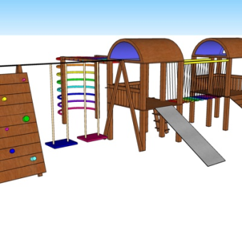 现代儿童游乐设施su模型