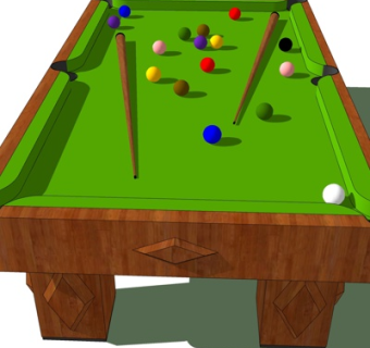 现代桌球su模型