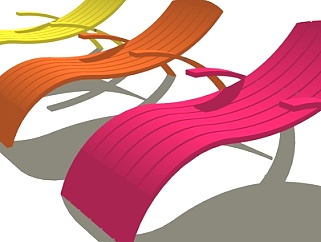 现代休闲躺椅su模型