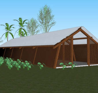 现代厂房外观su模型