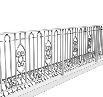 现代金属护栏su模型