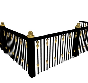 欧式金属护栏su模型