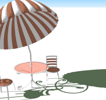 欧式金属休闲桌椅su模型