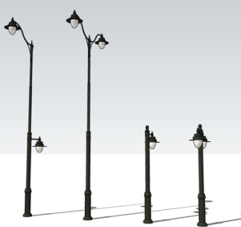 欧式金属路灯su模型