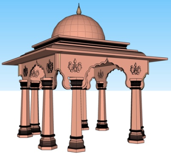 欧式凉亭su模型