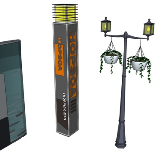 欧式金属路灯su模型