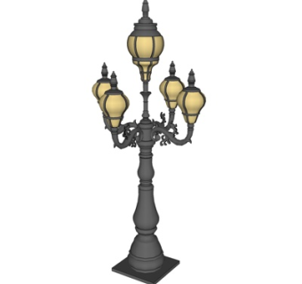 欧式金属路灯su模型