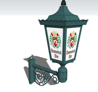 欧式金属壁灯su模型