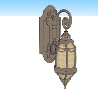 欧式金属壁灯su模型