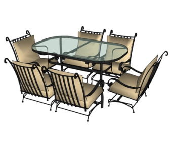 工业风金属休闲桌椅su模型