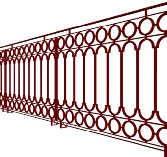 现代铁艺护栏su模型